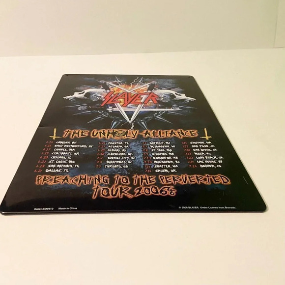 2006 Slayer  The Unholy Alliance Tin Sign Preaching To The Perverted Tour - Picture 15 of 16
